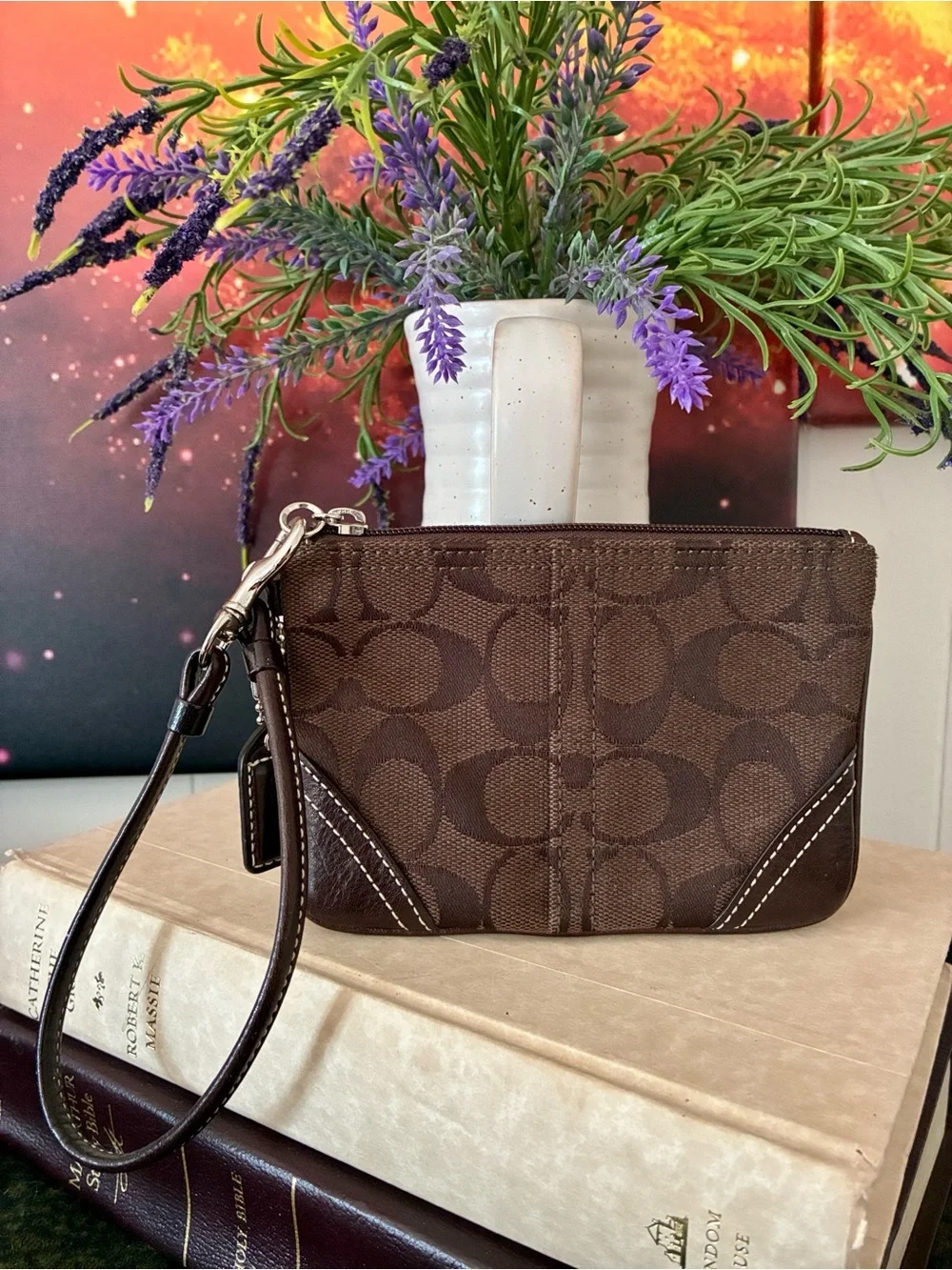 Coach Signature Canvas Wristlet
